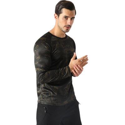 US style long sleeve tactical military army t-shirt woodland camo