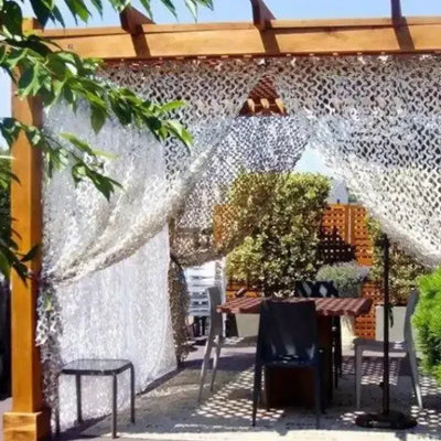 White camouflage netting